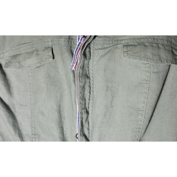 Michael Stars Womens XS 100% Linen Green Utility Jacket - Picture 8 of 10